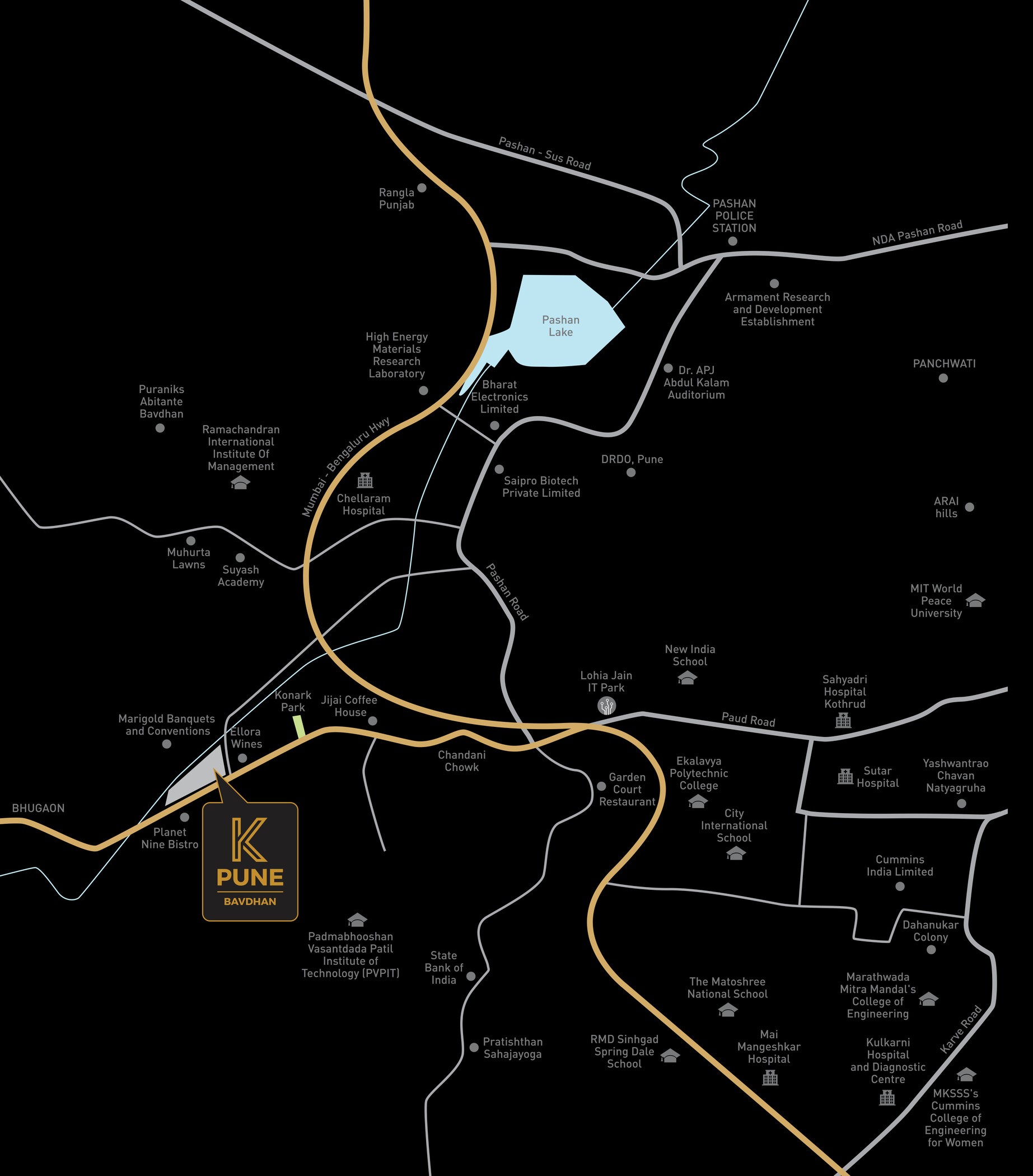 K Pune Location Map